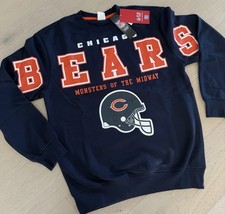 NFL Chicago Bears Navy Blue Orange Pullover Crewneck Sweatshirt Collegiate XXL