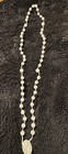 16 Inch Religious White Plastic Beaded Rosary Necklace Cross Pendant — photo 6