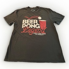 Local Celebrity Beer Pong Legend T-Shirt Dark Gray Adult Large USA Made Gym Tee