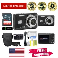Kodak PIXPRO FZ55 Black Camera: 5X Zoom & 1080P Video, Full Accessory Bundle