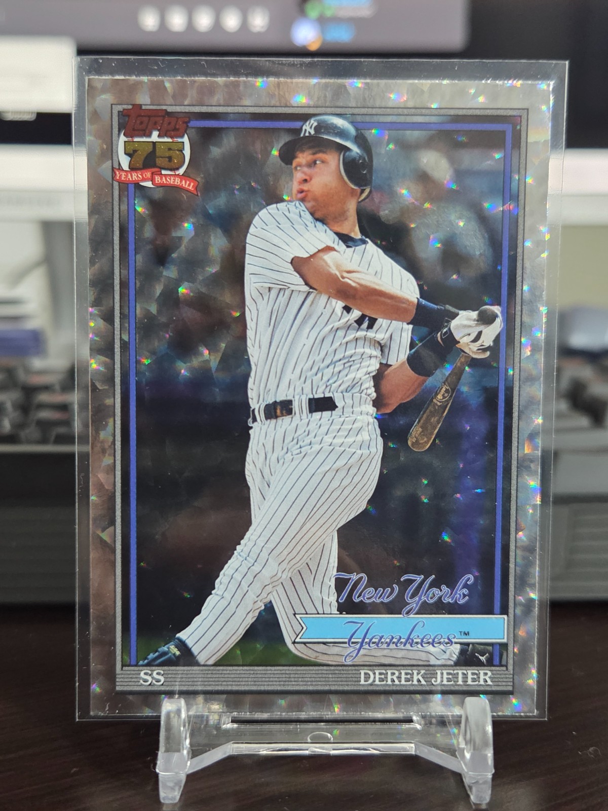 2026 Topps Series 1 - Derek Jeter #T91-30 Crackle Foilboard 1991 Yankees
