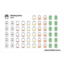 Energy Level Battery Stickers - Planner Icons for Productivity and Mood Status