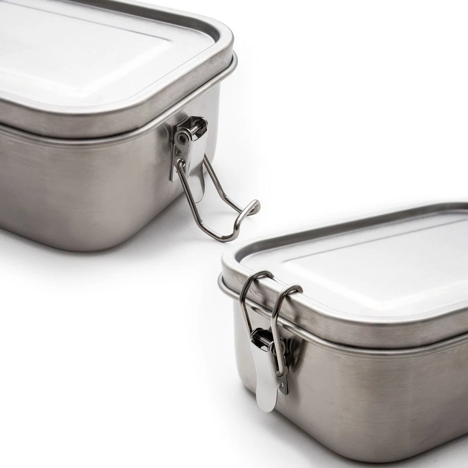 Scatola per il pranzo Scatola per il pane Argento 800ml in acciaio inox - Immagine 4 di 4