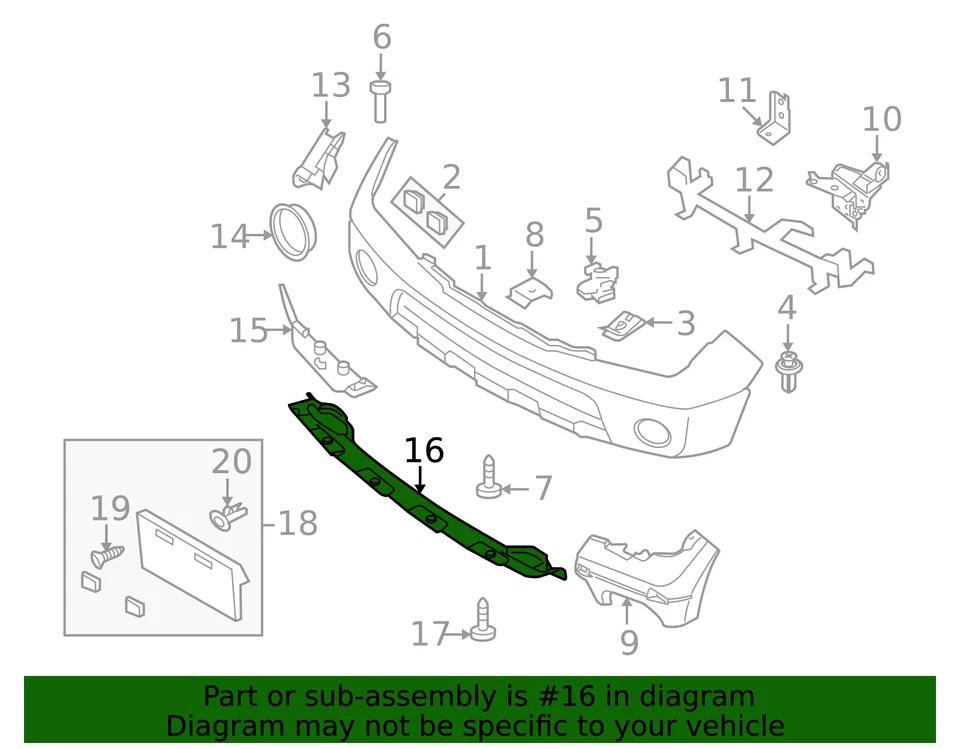 Nissan Frontier 2005-2012 genuino - alerón 96011-EA800 Foto 2 de 2