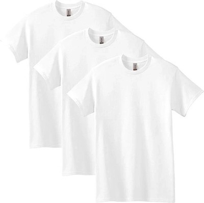 Gildan XL (3-pack) White Solid Ultra/Heavy Cotton Short Sleeve Blank T-Shirt XL