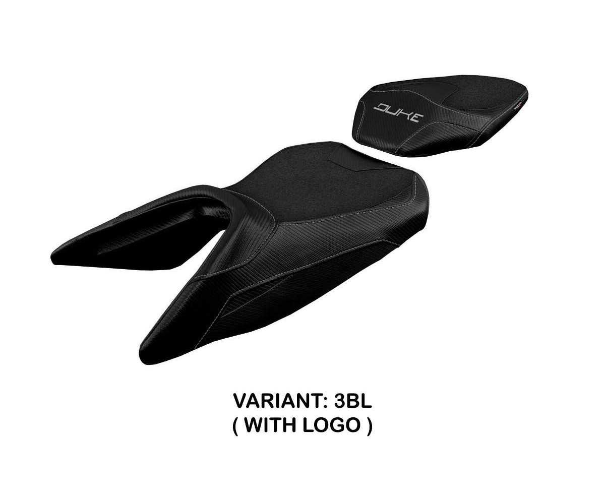 Seat saddle cover Mirje ultragrip Black BL + logo TPZ KTM 125 Duke 2017 2026