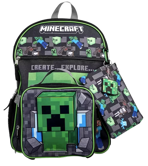 Minecraft Creeper Light Up Backpack 17" Light TB5 NWT Make Offer
