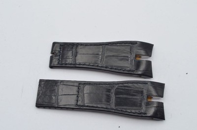 ROGER DUBUIS LEDER ARMBAND 27MM FÜR FALTSCHLIESSE 21MM NEU SCHWARZ RDDBEX1094