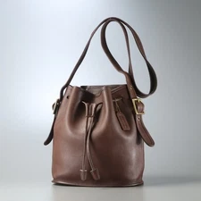 Vintage Coach 9952 Brown Leather Drawstring Bucket Shoulder Bag RARE from Japan