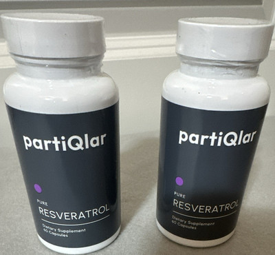 partiQlar Pure Resveratrol 500mg 60 Capsules Non-GMO Vegetarian Exp 02/2027