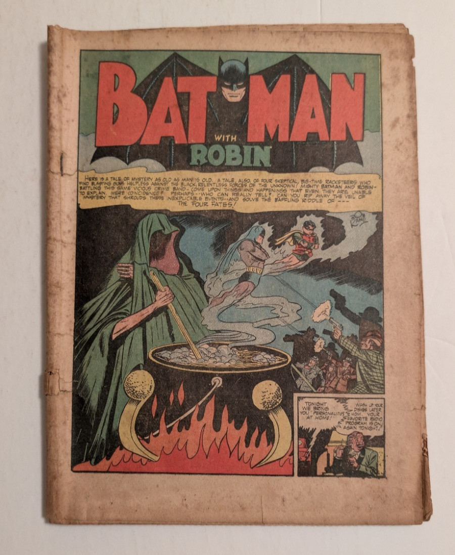 Batman #9 Feb 1942 COVERLESS! INCOMPLETE! 1st Christmas Story! Joker Story!