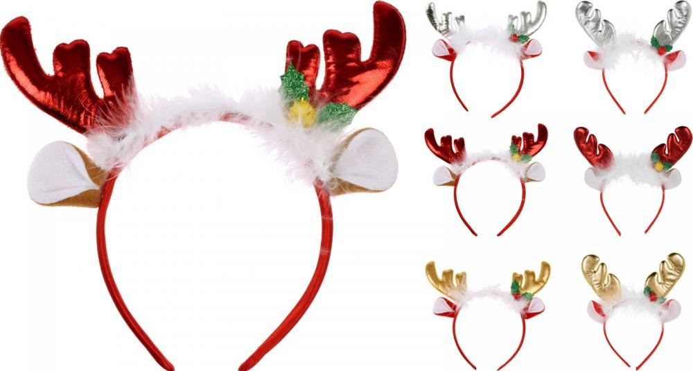 Diadema De Reno Navideño 12X18Cm - Multicolor Asortido