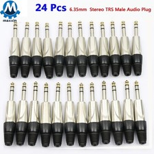 24 Pcs 6.35mm 1/4" Male Stereo Audio TRS Jack Plug soldering adapter Connector