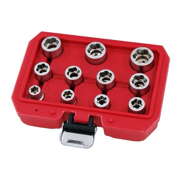 11pc Stud Socket Damaged Nut & Bolt Remover Extractor Set 3/8""