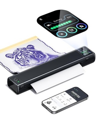 Phomemo Tattoo-Schablonendrucker LCD mit Touchscreen Bluetooth-Tattoo-Drucker