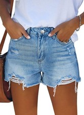 CHICZONE Shorts for Women Women's Denim Summer 12-14, A Light Blue
