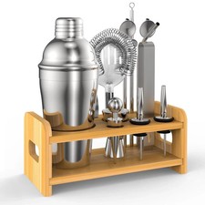 Cocktail Shaker Complete Set 15 pcs Cocktail Making Set Stainless Steel Shake UK