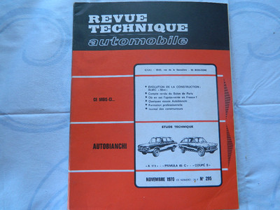 RTA Zeitschrift Kfz-Technik neuwertig AUTOBIANCHI A111-primula n 295