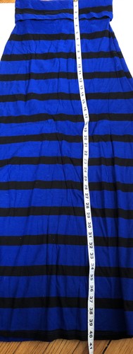 XXI FOREVER 21 GR. S DAMEN SCHWARZ Kobaltblau GESTREIFT LANGER MAXIROCK NEU - Bild 7 von 9