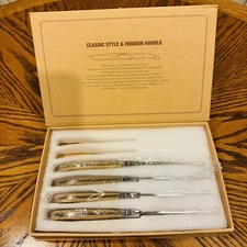 Laguiole by Flyingcolors Classic Style & Wooden Handle Steak Knives Lot of 4