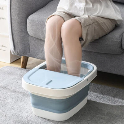 Foot Bath Basin with Massage Acupoint, Collapsible Pedicure Bowl with Handle