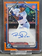 2024 Bowman Chrome Brennen Davis Mega Box Autograph Orange 23/25 Cubs
