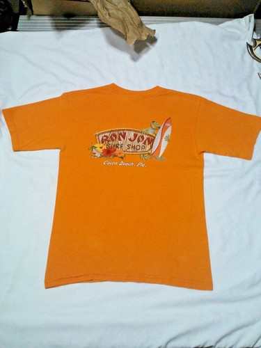 Ron Jon Surf Shop Cocoa Beach FL Youth T-Shirt Large Orange 100% Cotton - Picture 3 of 5