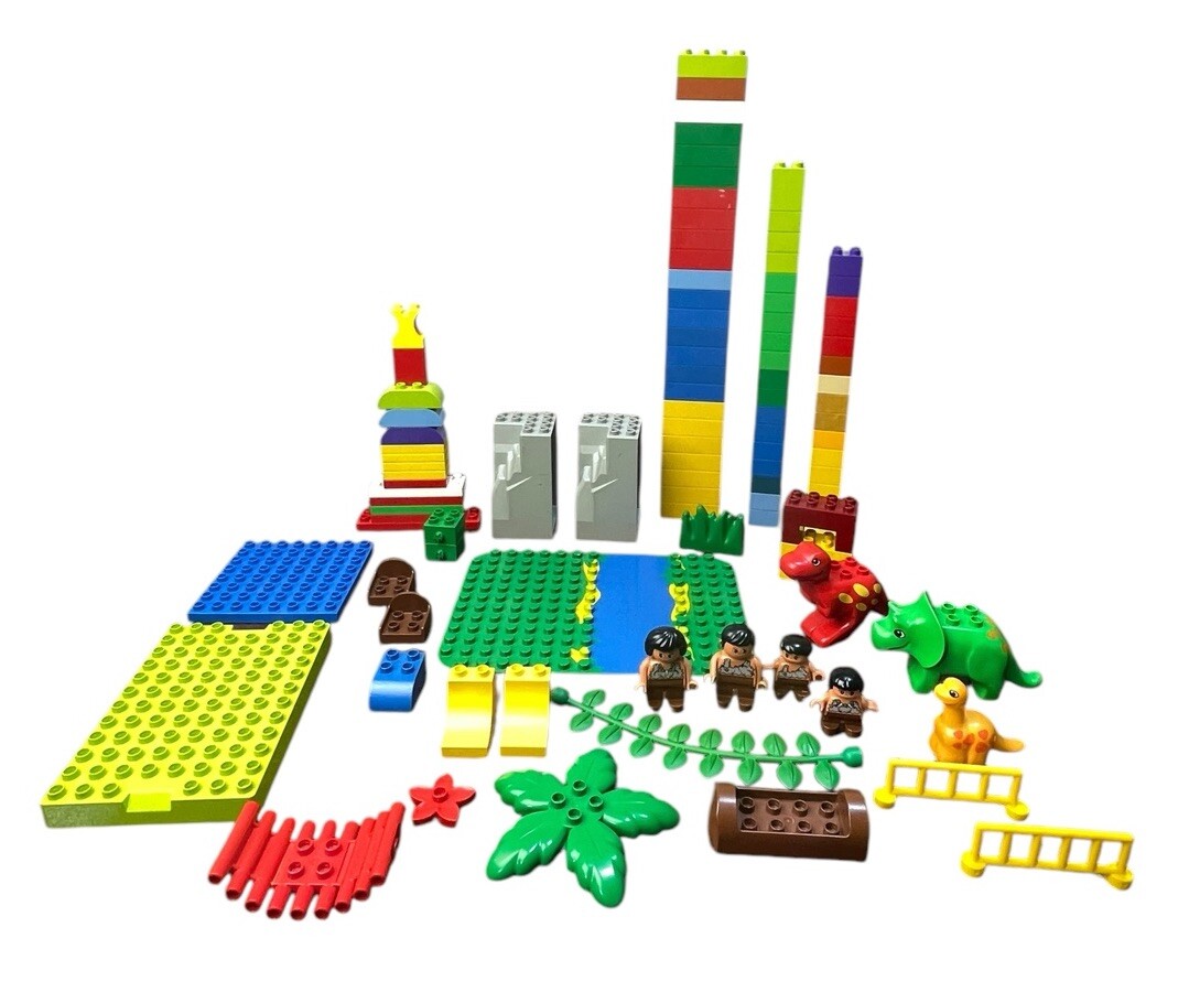 デコノフ Vintage 90's Lego Duplo DINOSAUR Dino World Caveman Family Big Lot