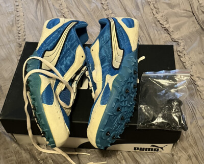 PUMA Complete Sprint Spike Track & Field Men's Shoes 9.5 + Spikes NEW Blue