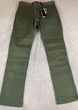 Nifty Genius Green Straight Leg Stretch Mid Rise Chino Pants size 28x32