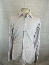 Turnbull Asser Men's White Purple Cotton Dress Shirt 15 - 15.5 34/35 795