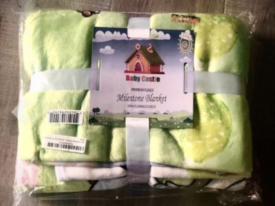 Baby Castle Milestone Blanket 100% Flannel Fleece New