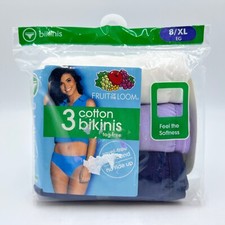 Fruit of the Loom Womens 3 Pack Cotton Tag Free Bikinis Size XL 8