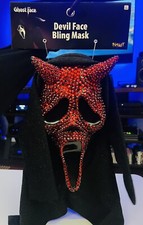 Scream Ghost Face Devil Bling Mask Red Spirit Halloween NWT