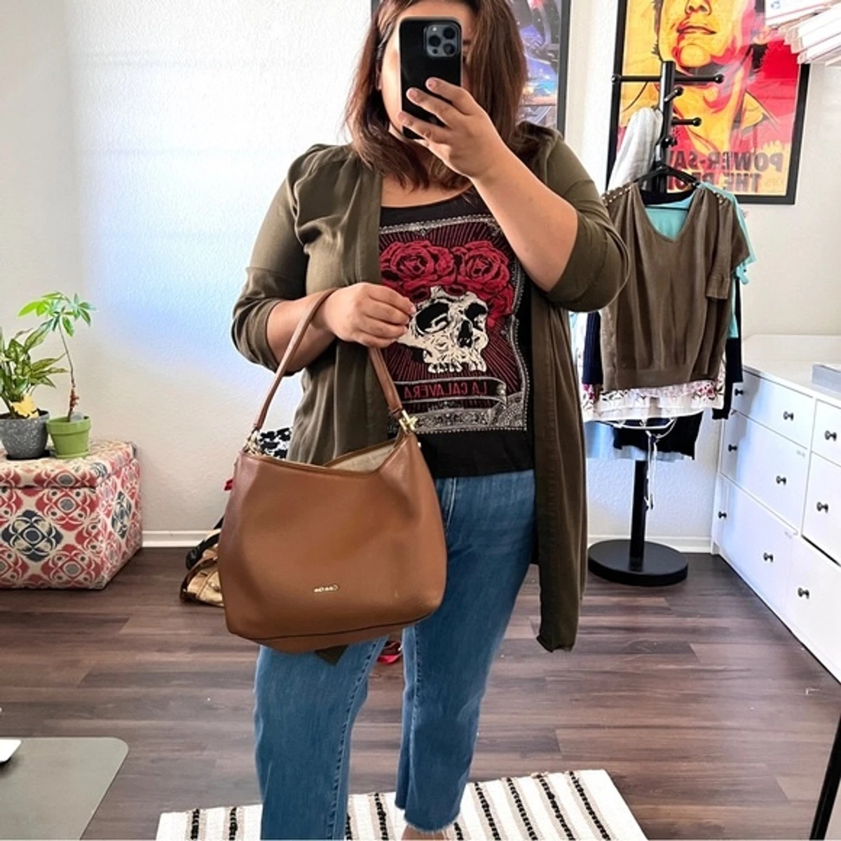 brown handbag brown calvin klein purse