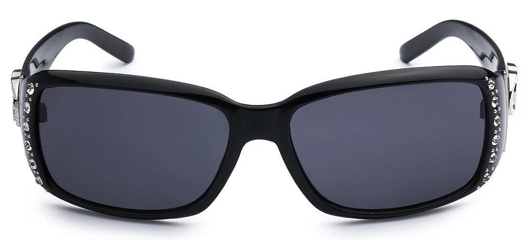 Black sunglasses sales with rhinestones