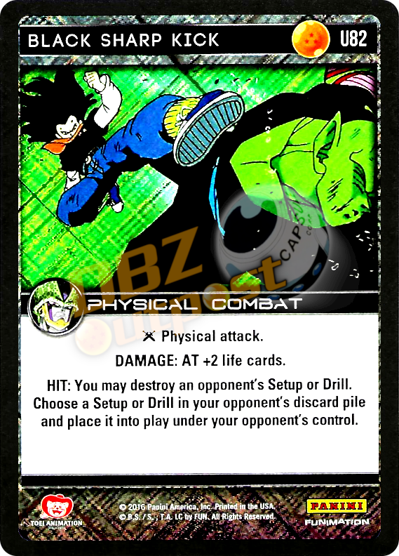 DBZ Dragon Ball Z TCG Panini Perfection U82 Black Sharp Kick Foil