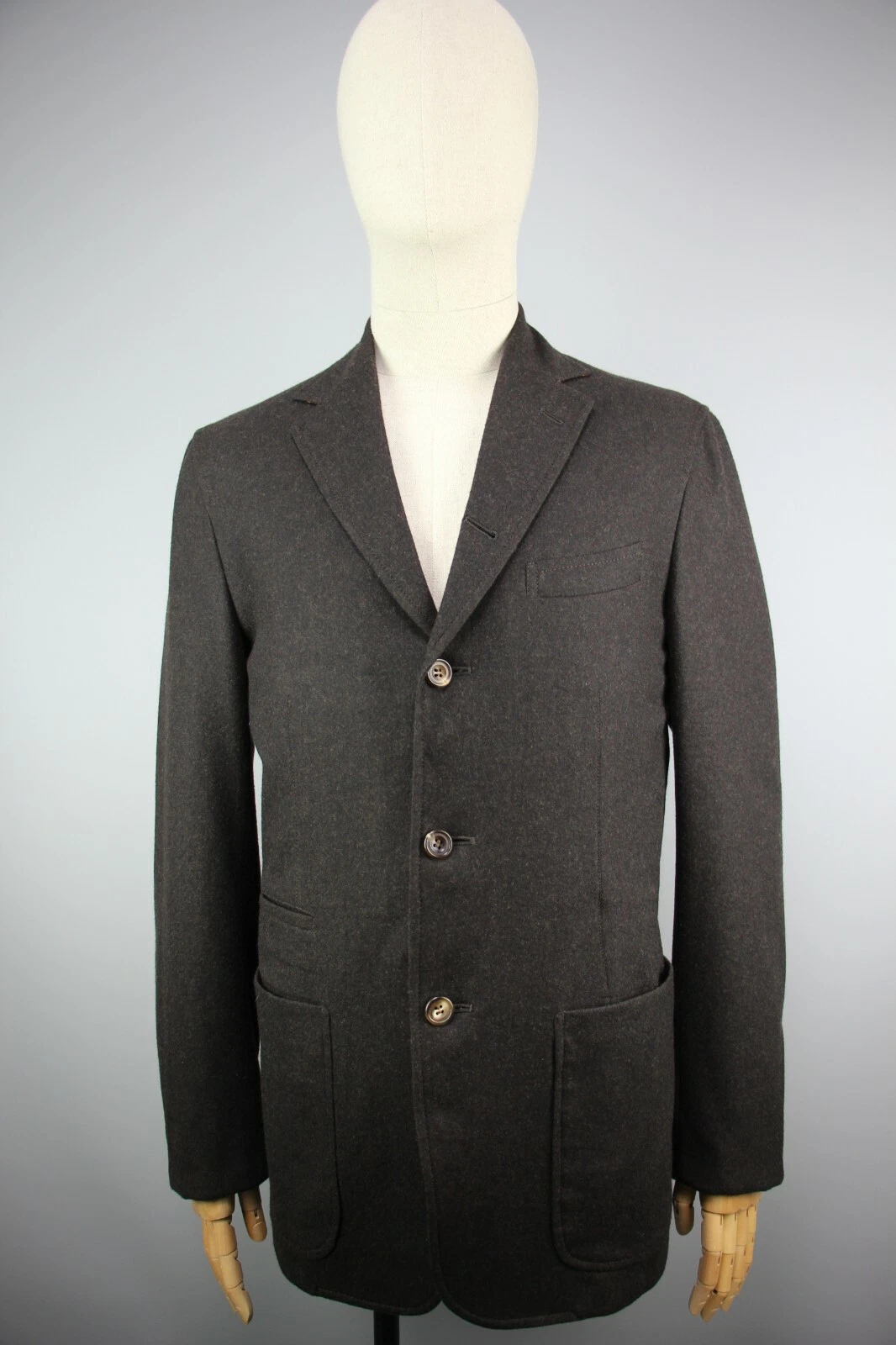 Mens ICHO Japan Blazer Coat Jacket Button Wool Brown Size M