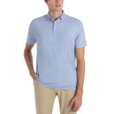 NEW Hickey Freeman Men's XXL Blue Golf Polo Shirt 4-Way Stretch Pattern