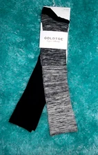 2 Pair GOLD TOE Premium Knit KNEE SOCKS  Modal  1 BLACK  1 Ombre Space Dye  NWT
