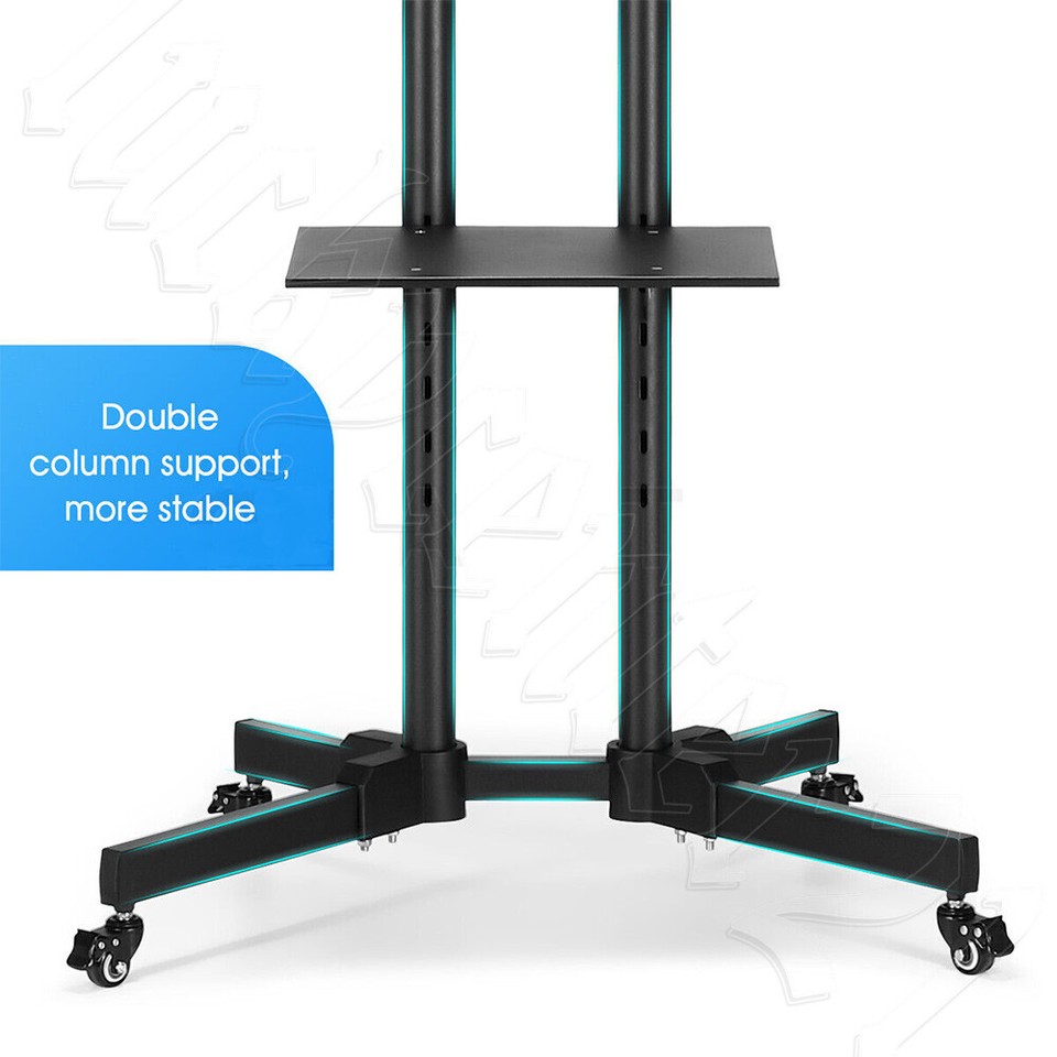 32"70" Black Led Plasma Lcd TV Stand Mount Bracket Mobile Trolley With