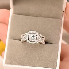 Wedding Band Set Engagement Ring Set Promise Ring Engagement Ring Set 925 Silver