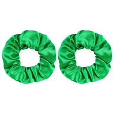 Satin Green Scrunchies 2 Pcs Hair Ties Scrunchies for Women Girls Hair Access...