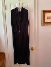 Vintage Misty Lane Blk Buttoned Maxi Dress, Sz. 12