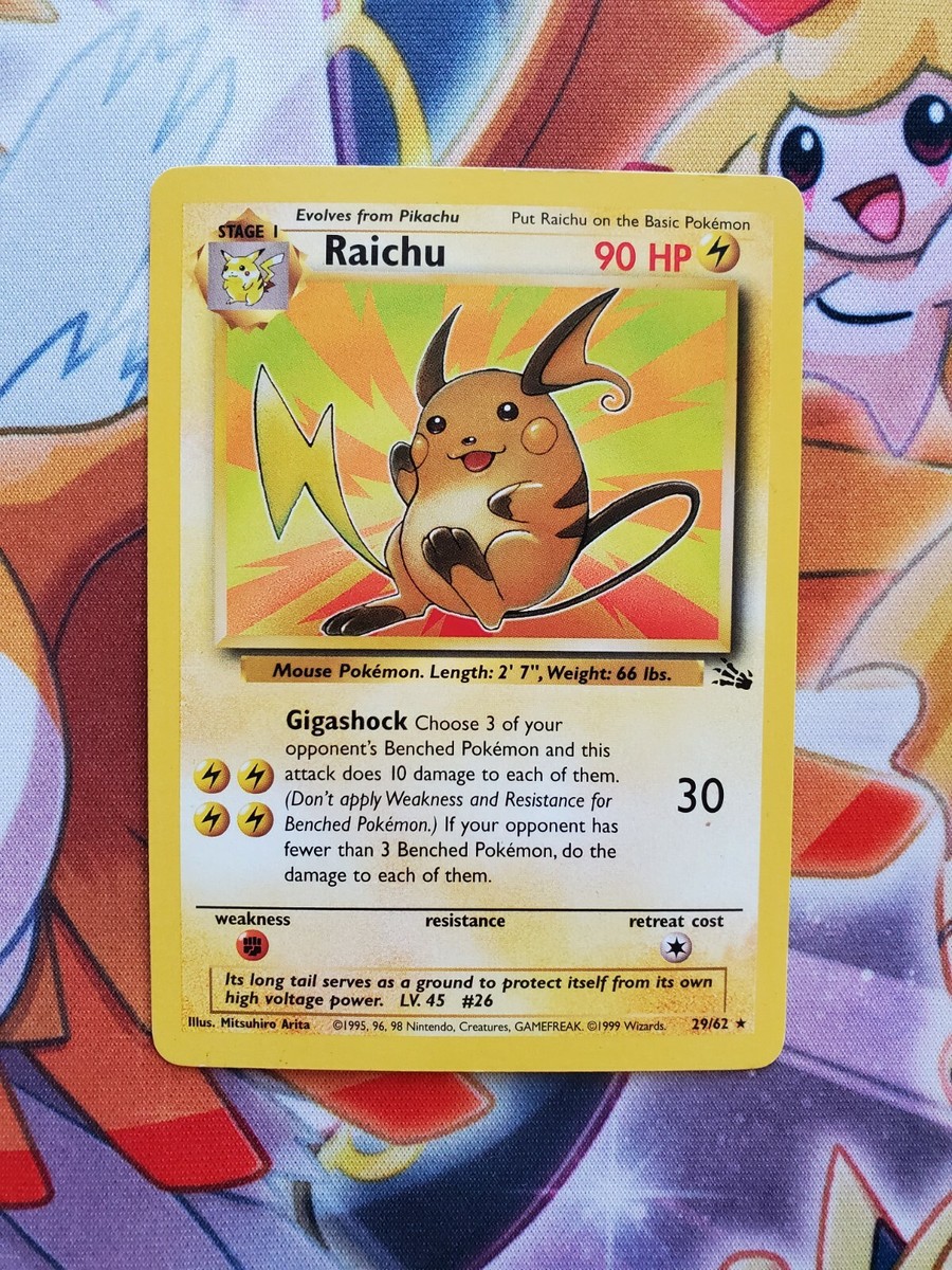Pokemon Card Raichu 29/62 Fossil Rare Near Mint (NM) Condition | eBay