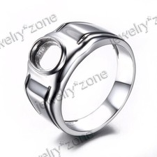 Sterling Silver 925 Band Oval Semi Mount Wedding Anniversary Ring Bezel Setting