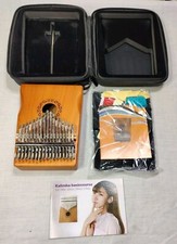 Finger 17 Keys Kalimba Thumb Piano Mahogany Wood W/Tuner Hammer Bag