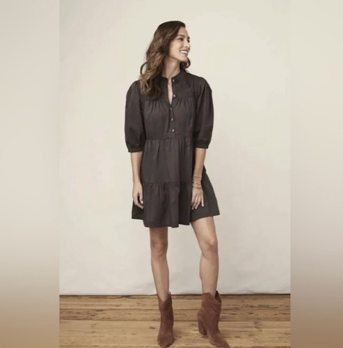Matilda Jane Good Hart GH Midnight Sky Button Front Tiered Dress sz XXL 2X Large