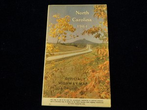 Vintage-Official-1964-North-Carolina-State-Highway-Road-Map-Very-Nice