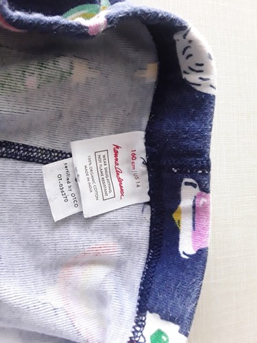 Pijama Hanna Andersson Niños 14 160 Adornos de Navidad Azul Algodón Orgánico 2 Piezas - Imagen 7 de 7